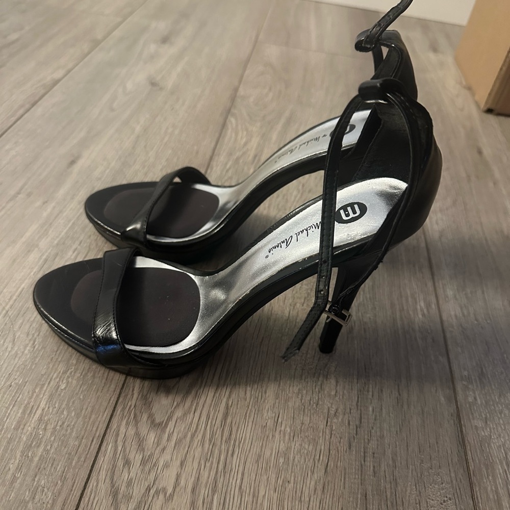 Michael Antonio Black Ankle Strap Heels